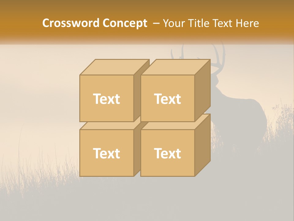 A Silhouette Of A Deer Standing In Tall Grass PowerPoint Template