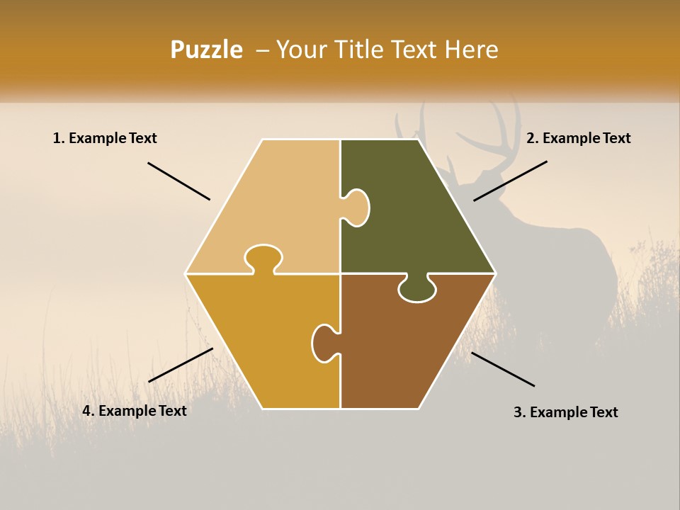 A Silhouette Of A Deer Standing In Tall Grass PowerPoint Template