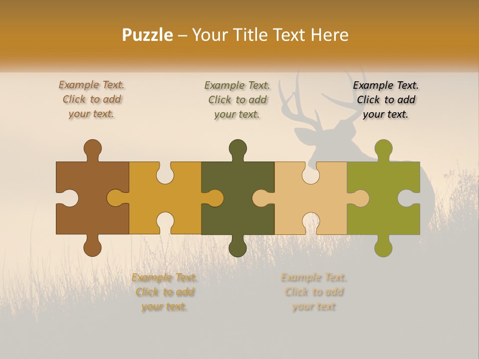 A Silhouette Of A Deer Standing In Tall Grass PowerPoint Template