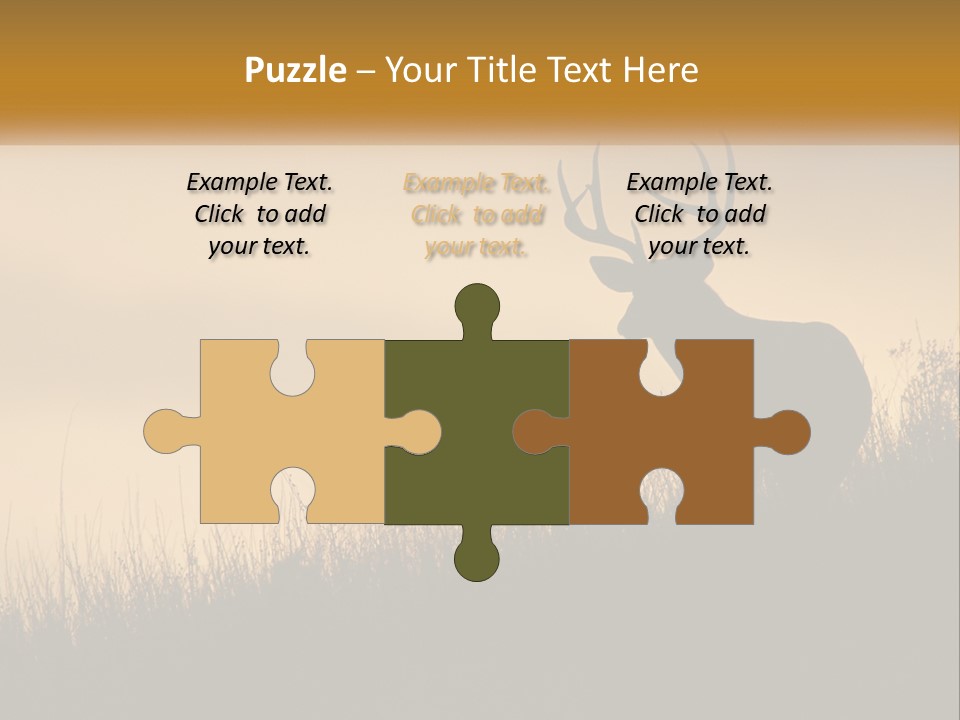 A Silhouette Of A Deer Standing In Tall Grass PowerPoint Template