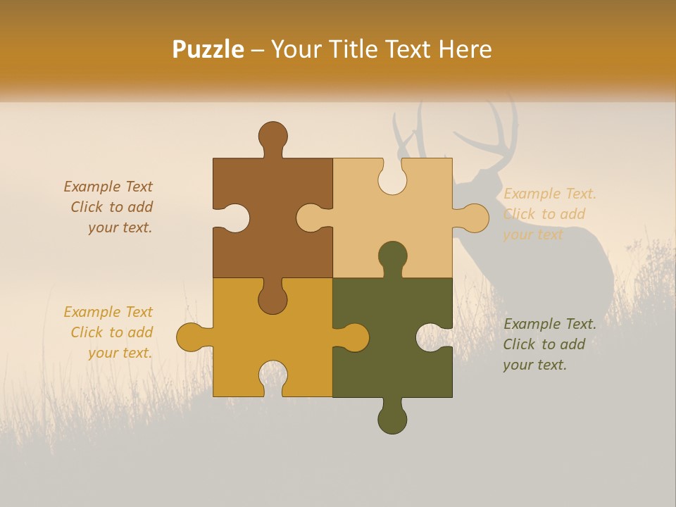 A Silhouette Of A Deer Standing In Tall Grass PowerPoint Template