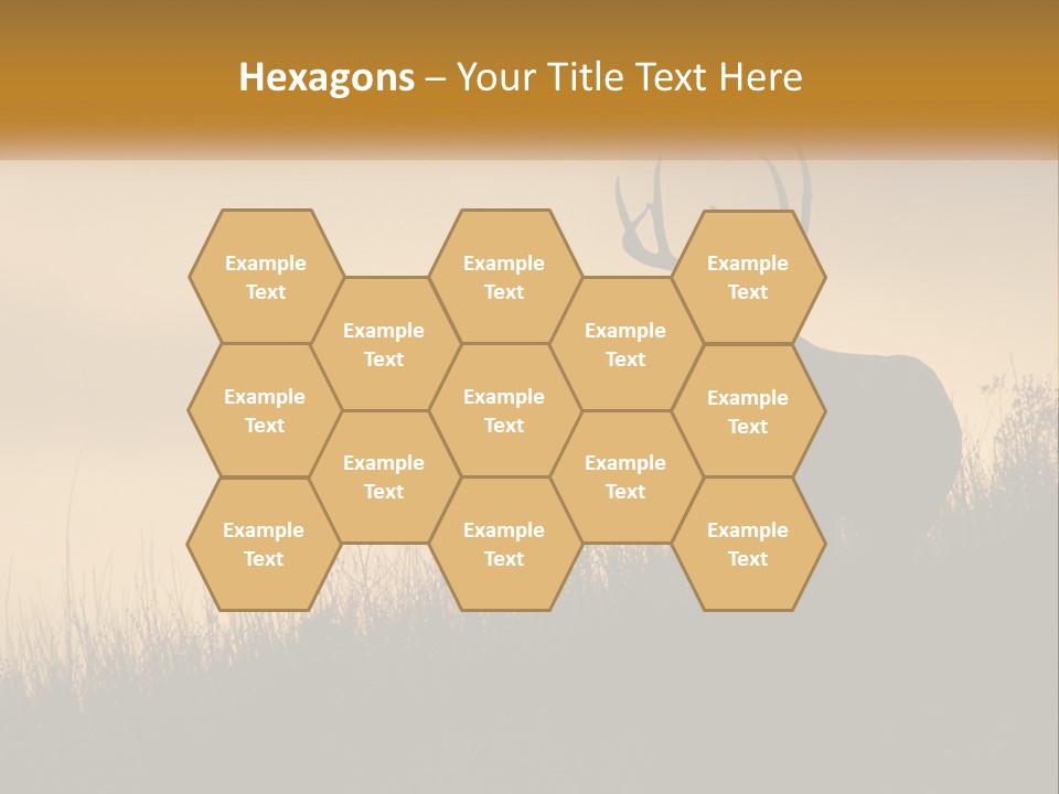 A Silhouette Of A Deer Standing In Tall Grass PowerPoint Template