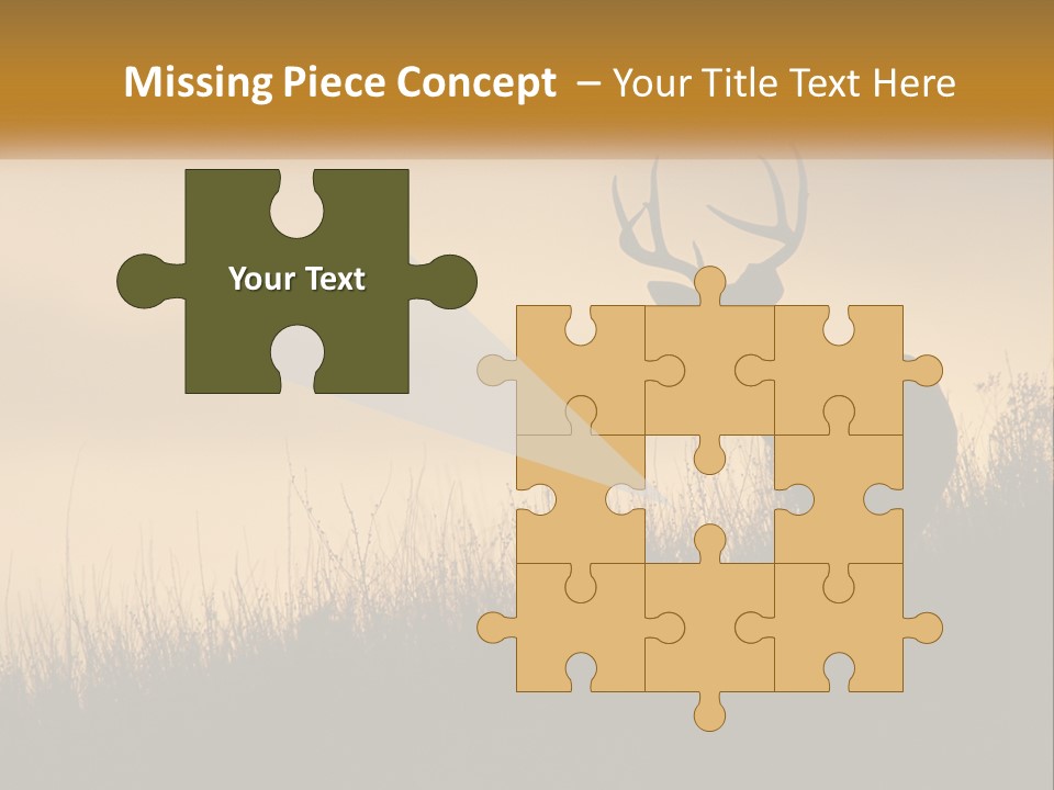 A Silhouette Of A Deer Standing In Tall Grass PowerPoint Template