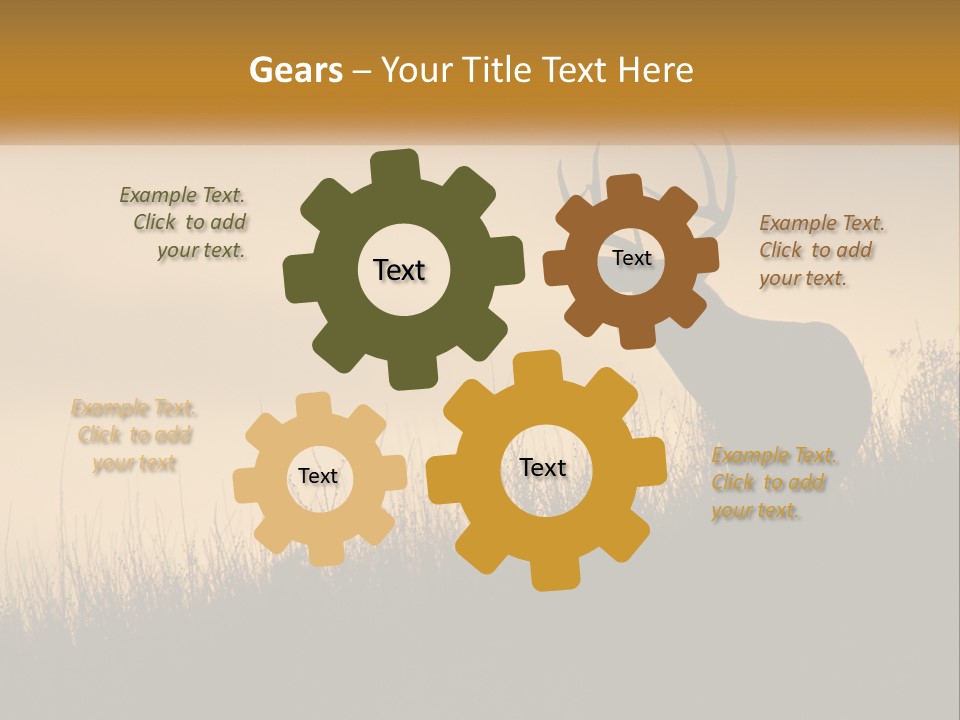 A Silhouette Of A Deer Standing In Tall Grass PowerPoint Template