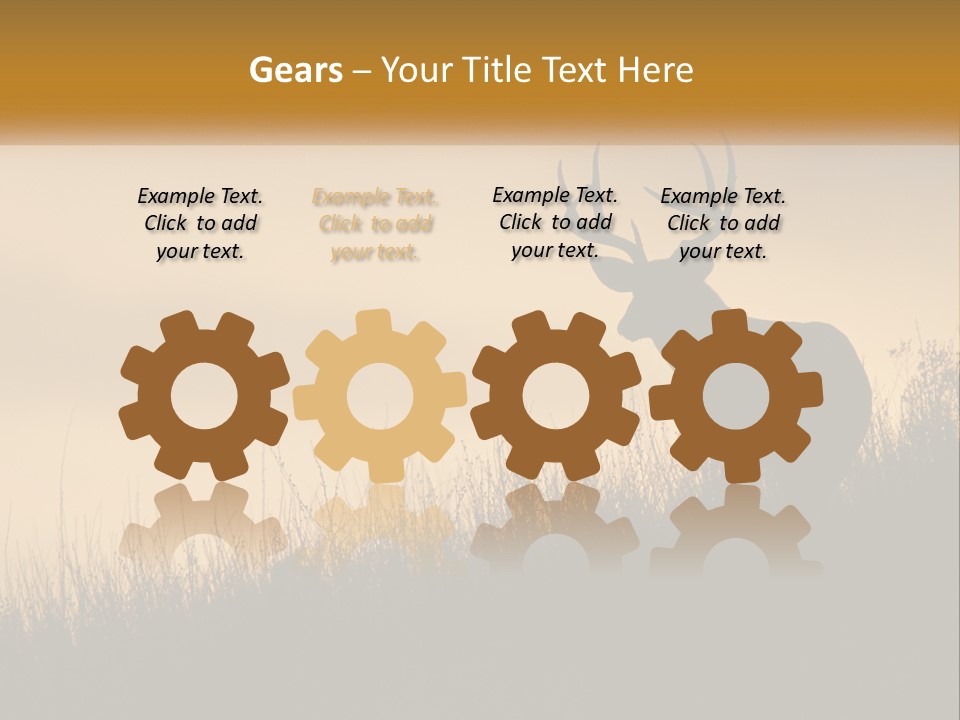 A Silhouette Of A Deer Standing In Tall Grass PowerPoint Template