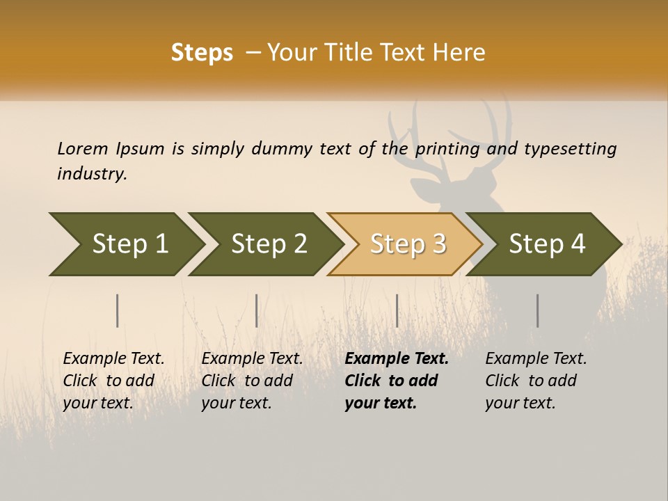 A Silhouette Of A Deer Standing In Tall Grass PowerPoint Template