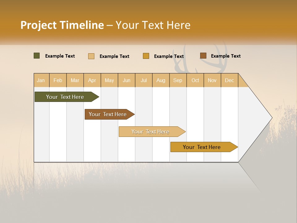 A Silhouette Of A Deer Standing In Tall Grass PowerPoint Template
