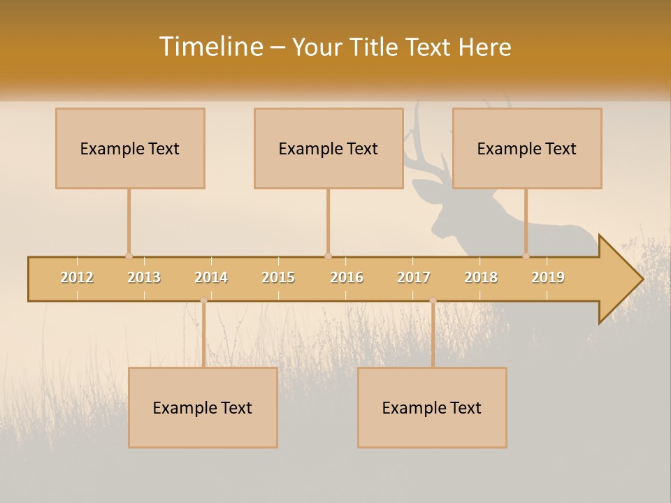 A Silhouette Of A Deer Standing In Tall Grass PowerPoint Template