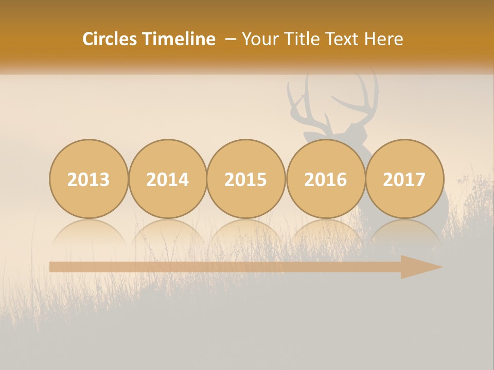 A Silhouette Of A Deer Standing In Tall Grass PowerPoint Template