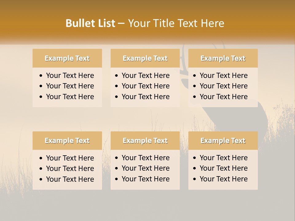 A Silhouette Of A Deer Standing In Tall Grass PowerPoint Template