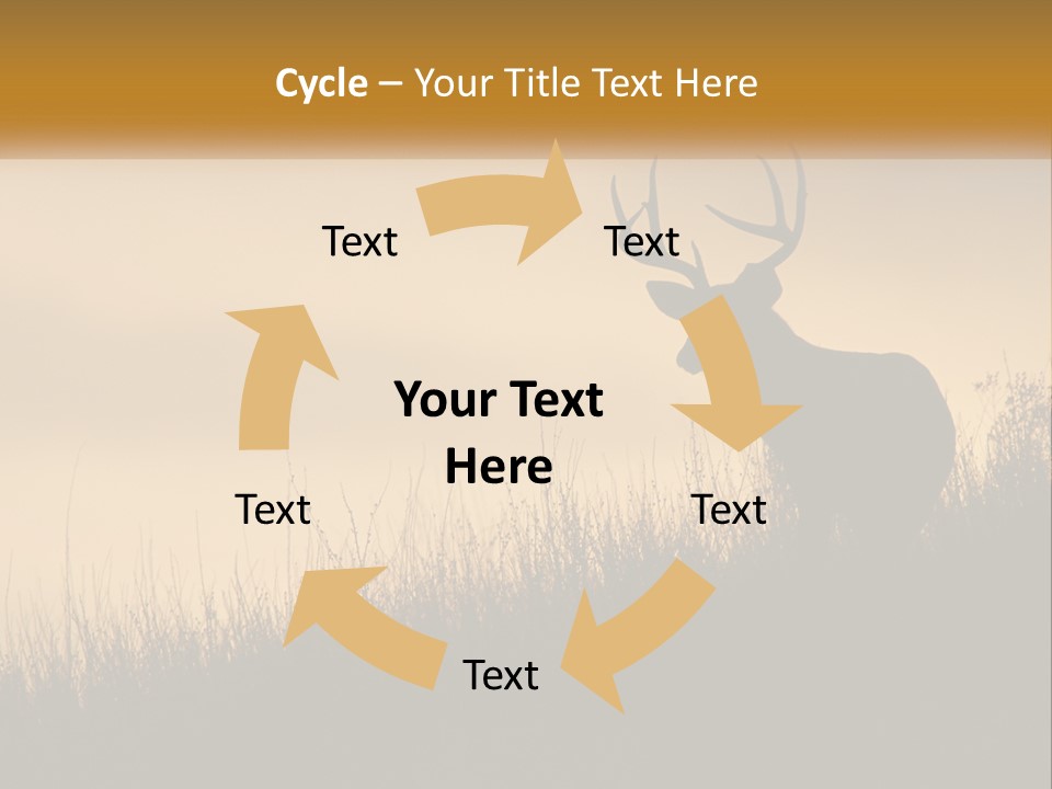 A Silhouette Of A Deer Standing In Tall Grass PowerPoint Template