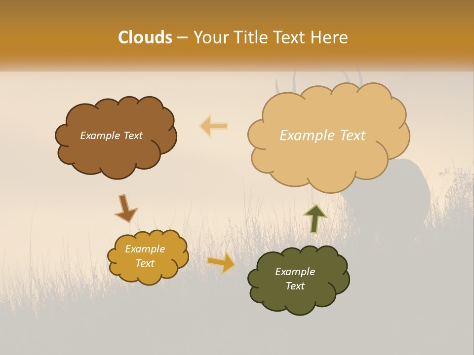 A Silhouette Of A Deer Standing In Tall Grass PowerPoint Template