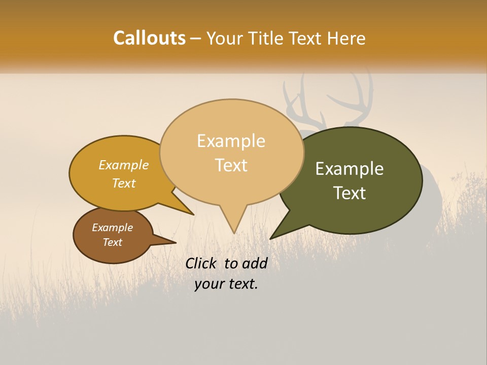 A Silhouette Of A Deer Standing In Tall Grass PowerPoint Template