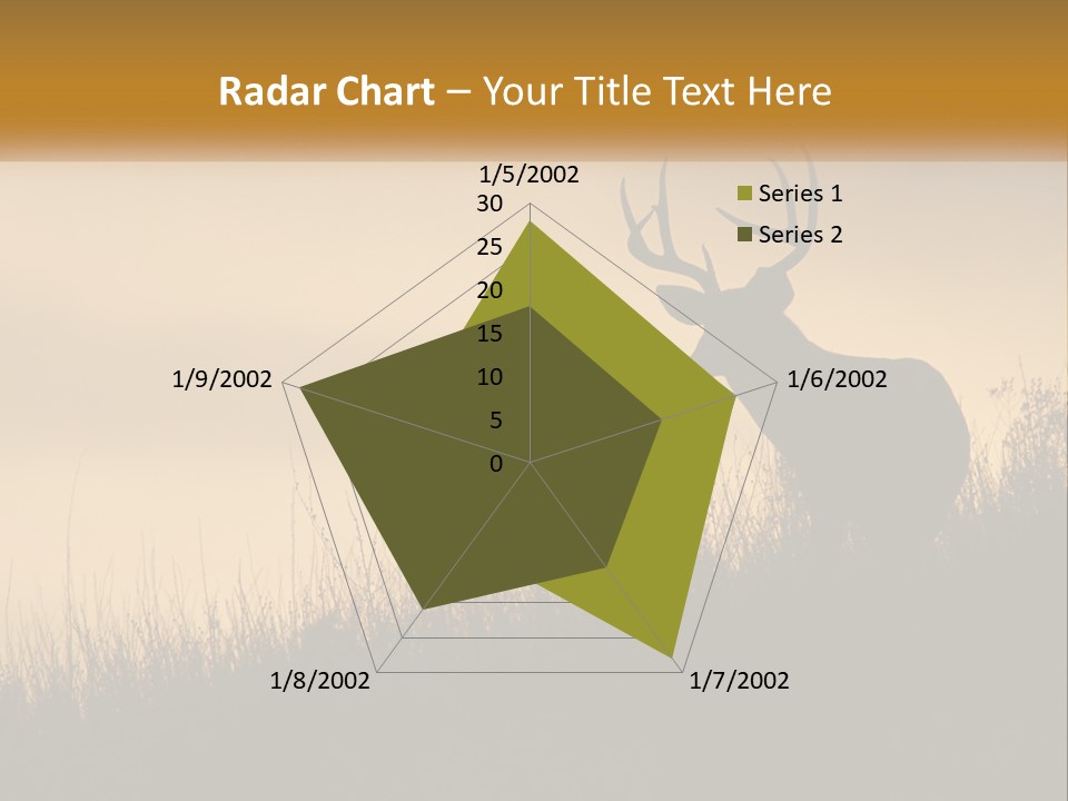A Silhouette Of A Deer Standing In Tall Grass PowerPoint Template