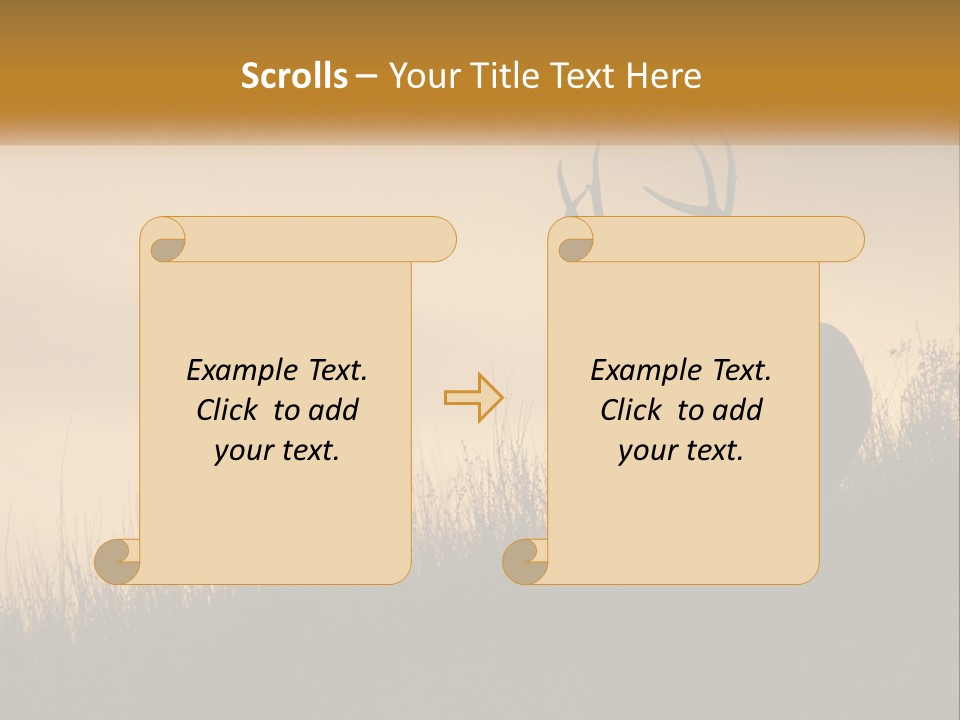 A Silhouette Of A Deer Standing In Tall Grass PowerPoint Template