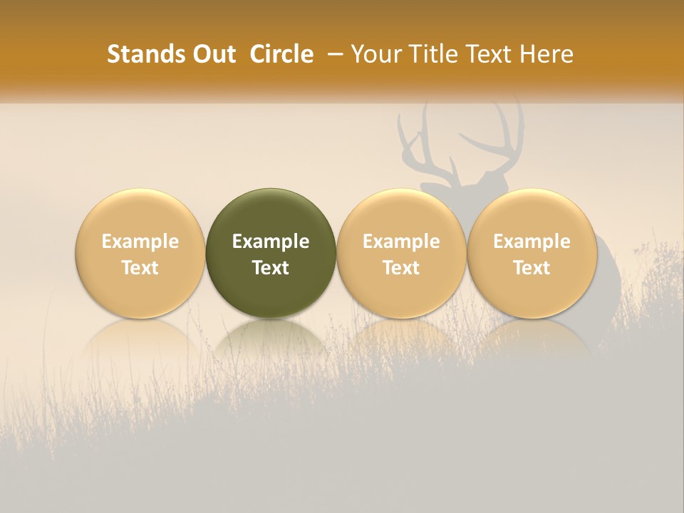 A Silhouette Of A Deer Standing In Tall Grass PowerPoint Template