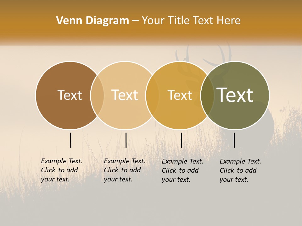A Silhouette Of A Deer Standing In Tall Grass PowerPoint Template
