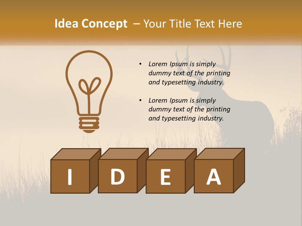 A Silhouette Of A Deer Standing In Tall Grass PowerPoint Template