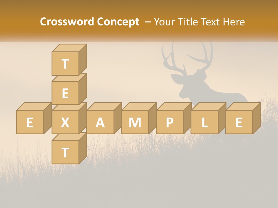 A Silhouette Of A Deer Standing In Tall Grass PowerPoint Template