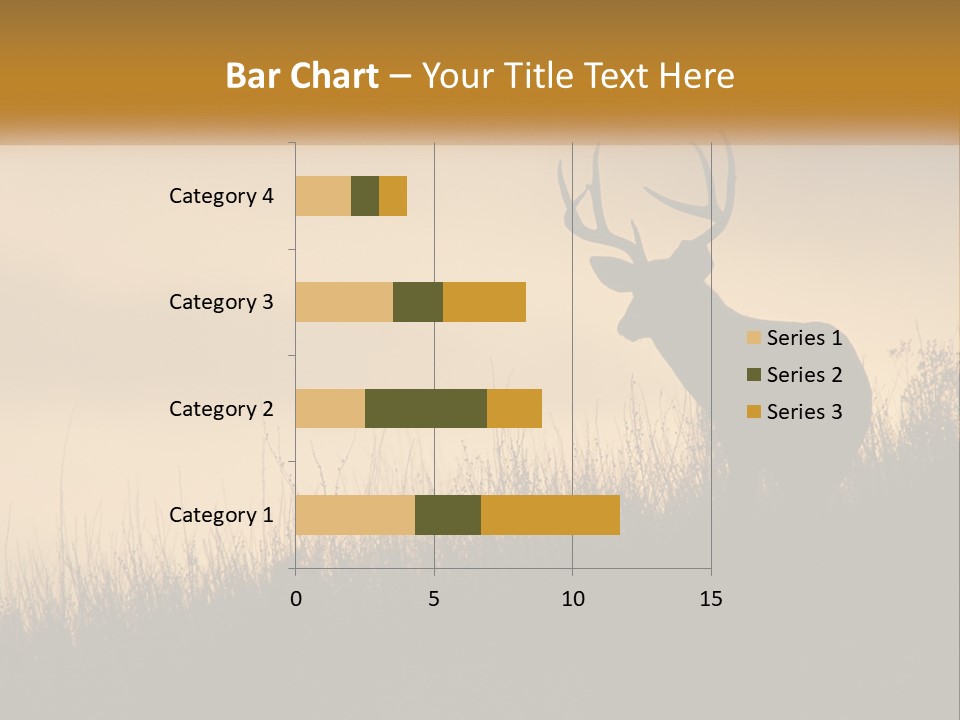A Silhouette Of A Deer Standing In Tall Grass PowerPoint Template