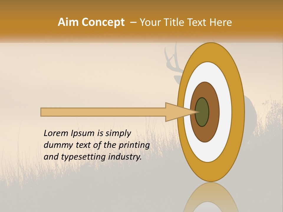 A Silhouette Of A Deer Standing In Tall Grass PowerPoint Template