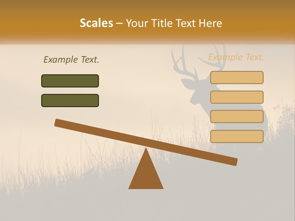 A Silhouette Of A Deer Standing In Tall Grass PowerPoint Template