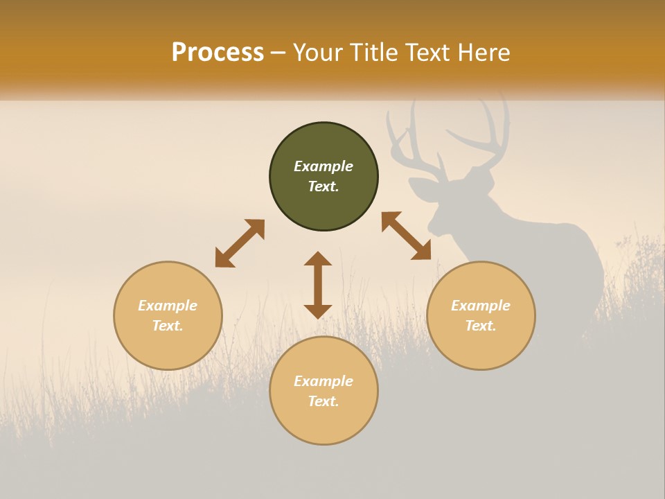 A Silhouette Of A Deer Standing In Tall Grass PowerPoint Template