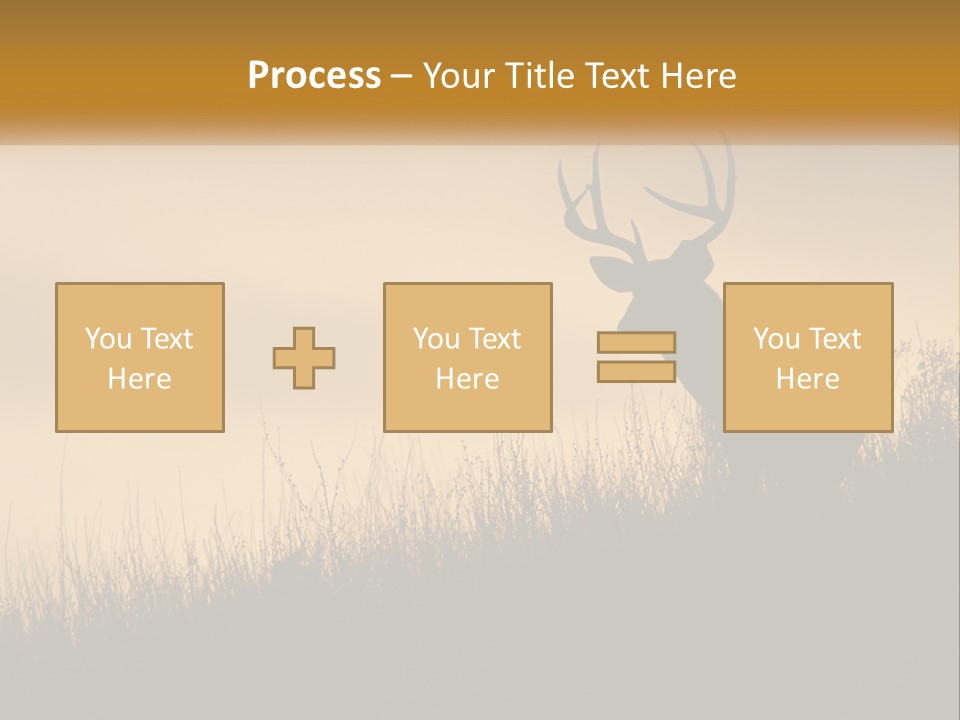 A Silhouette Of A Deer Standing In Tall Grass PowerPoint Template