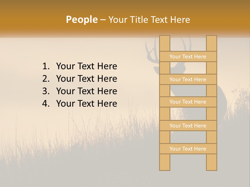 A Silhouette Of A Deer Standing In Tall Grass PowerPoint Template