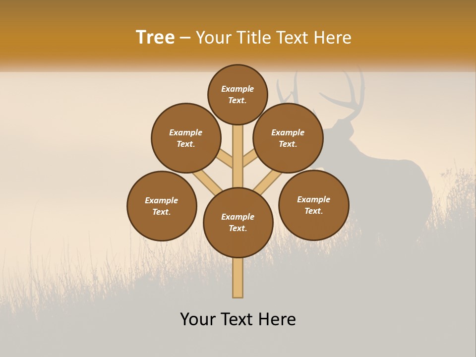 A Silhouette Of A Deer Standing In Tall Grass PowerPoint Template