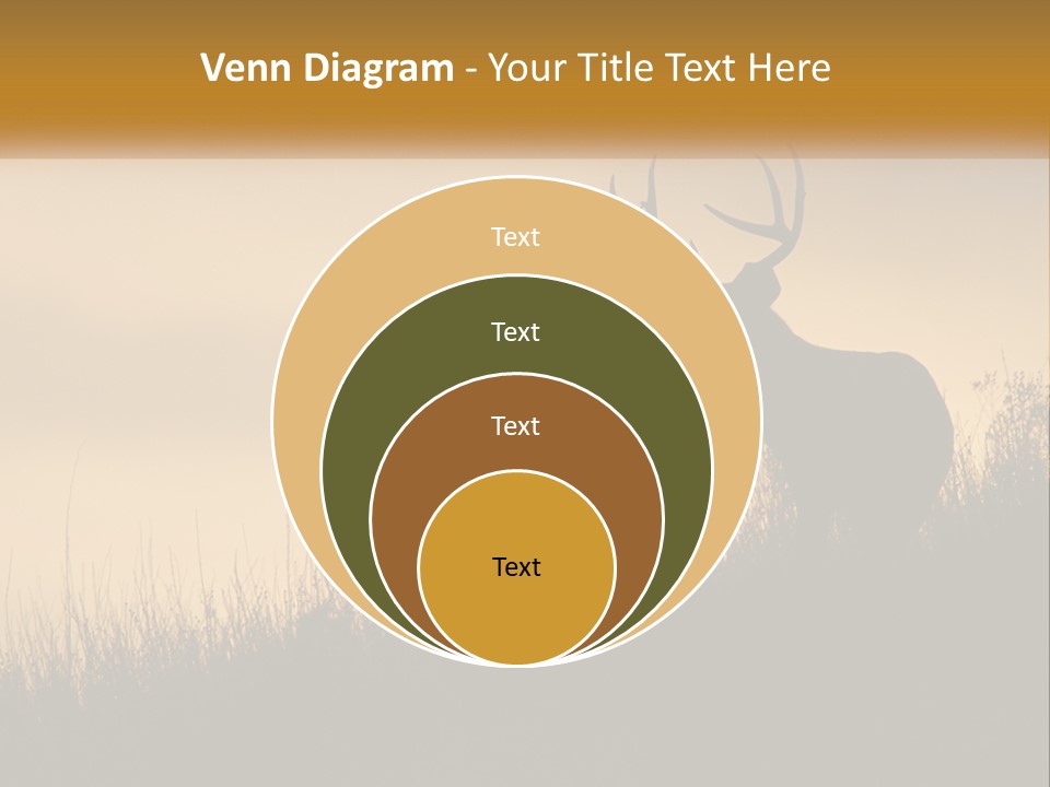 A Silhouette Of A Deer Standing In Tall Grass PowerPoint Template