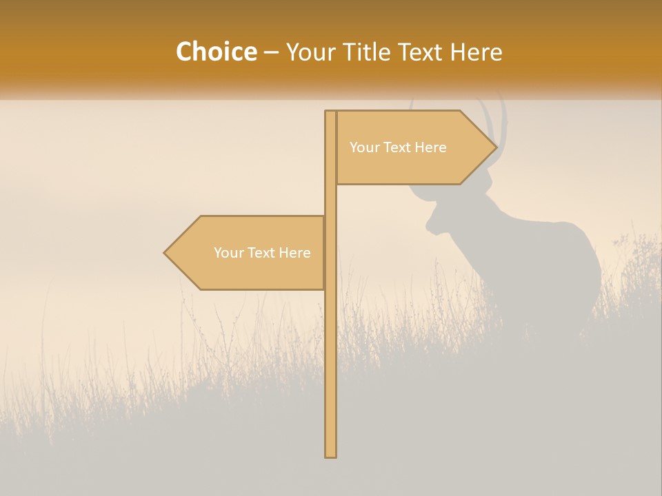 A Silhouette Of A Deer Standing In Tall Grass PowerPoint Template