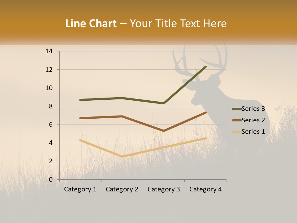 A Silhouette Of A Deer Standing In Tall Grass PowerPoint Template