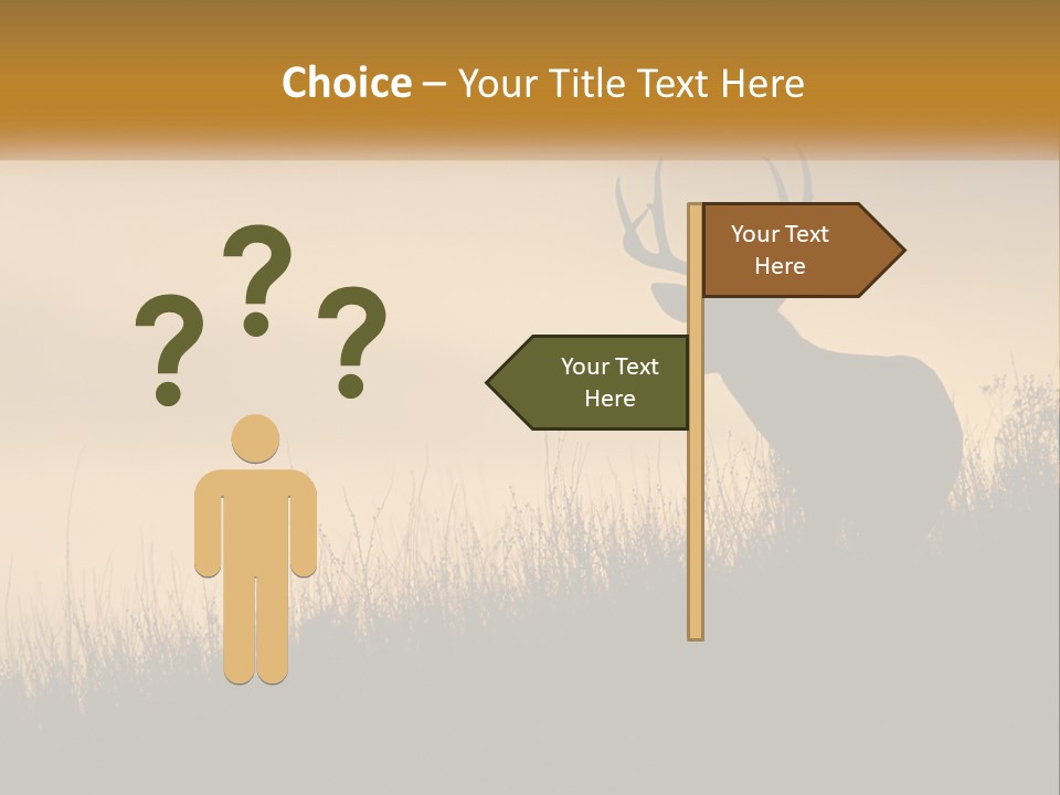 A Silhouette Of A Deer Standing In Tall Grass PowerPoint Template