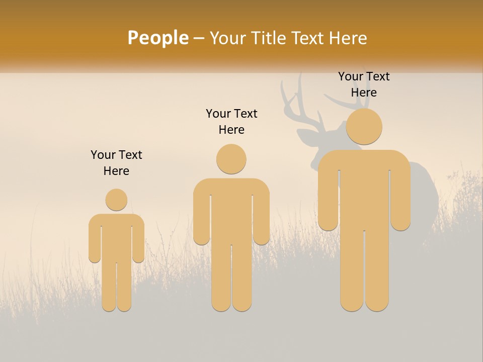 A Silhouette Of A Deer Standing In Tall Grass PowerPoint Template