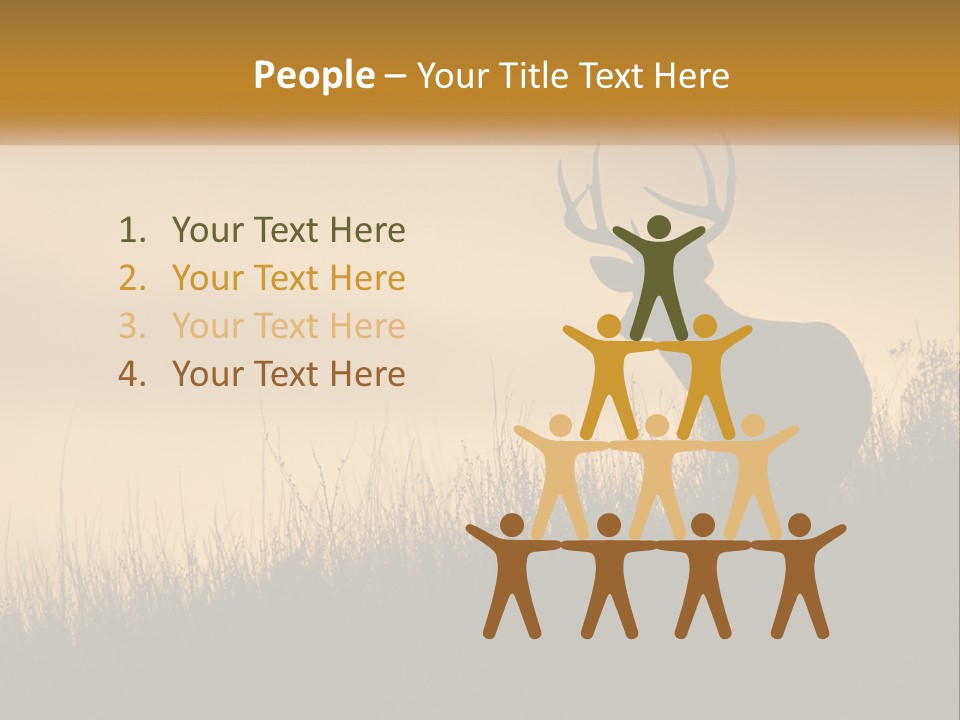 A Silhouette Of A Deer Standing In Tall Grass PowerPoint Template