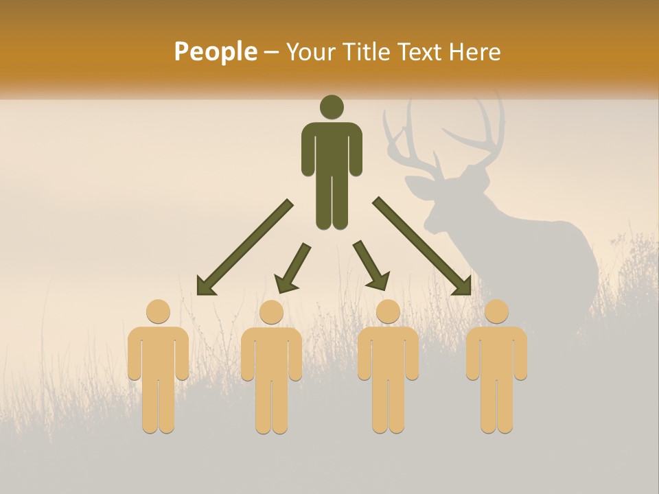 A Silhouette Of A Deer Standing In Tall Grass PowerPoint Template