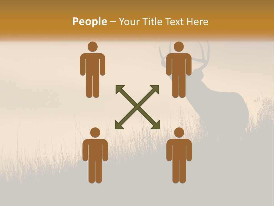 A Silhouette Of A Deer Standing In Tall Grass PowerPoint Template