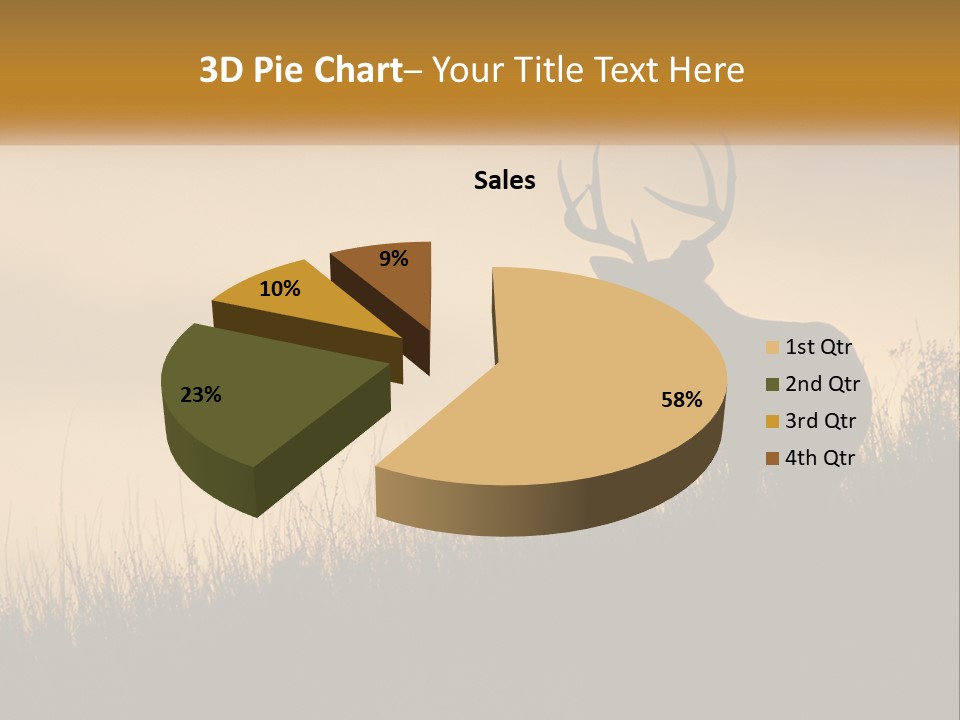 A Silhouette Of A Deer Standing In Tall Grass PowerPoint Template
