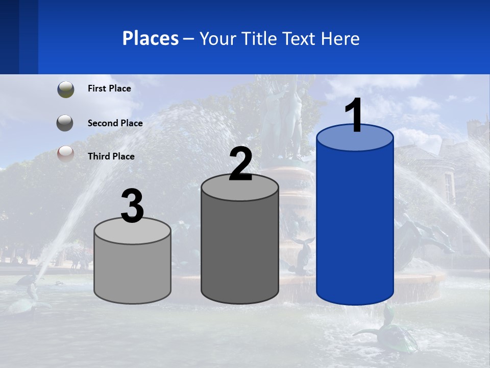 A Fountain With A Statue In The Middle Of It PowerPoint Template