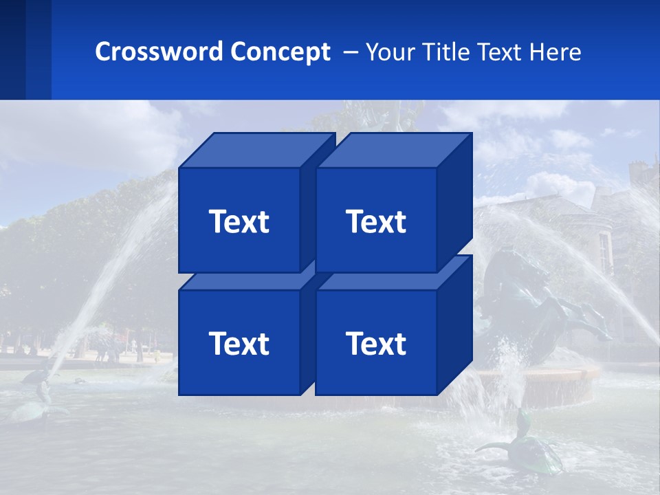 A Fountain With A Statue In The Middle Of It PowerPoint Template