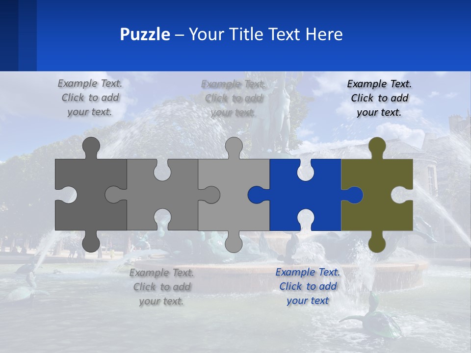 A Fountain With A Statue In The Middle Of It PowerPoint Template