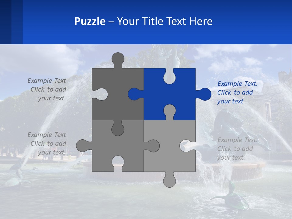 A Fountain With A Statue In The Middle Of It PowerPoint Template