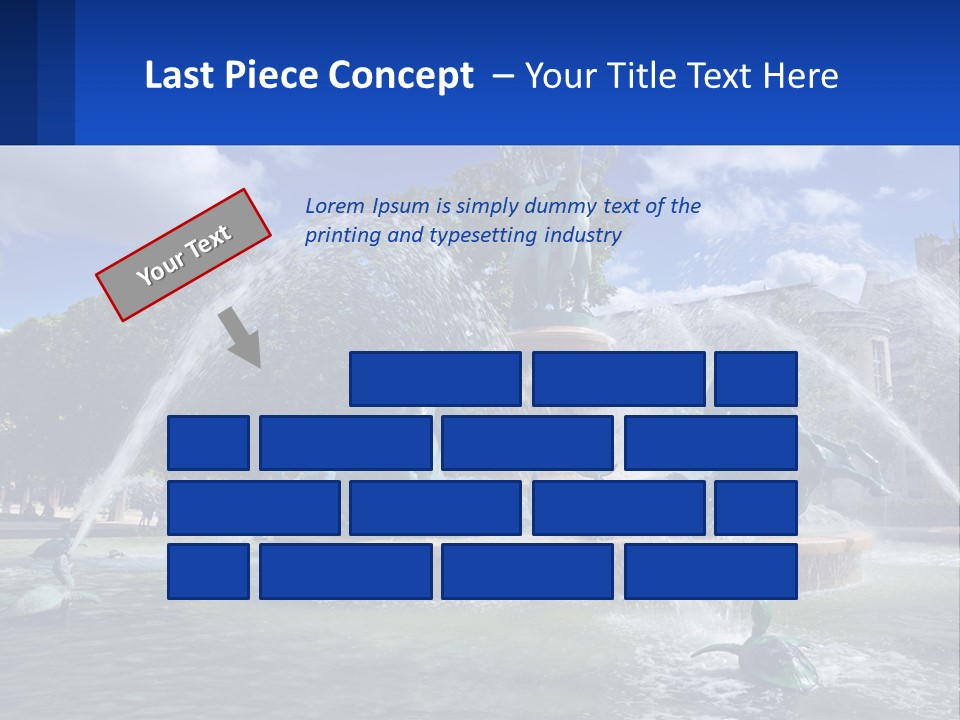 A Fountain With A Statue In The Middle Of It PowerPoint Template