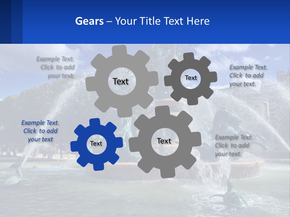A Fountain With A Statue In The Middle Of It PowerPoint Template