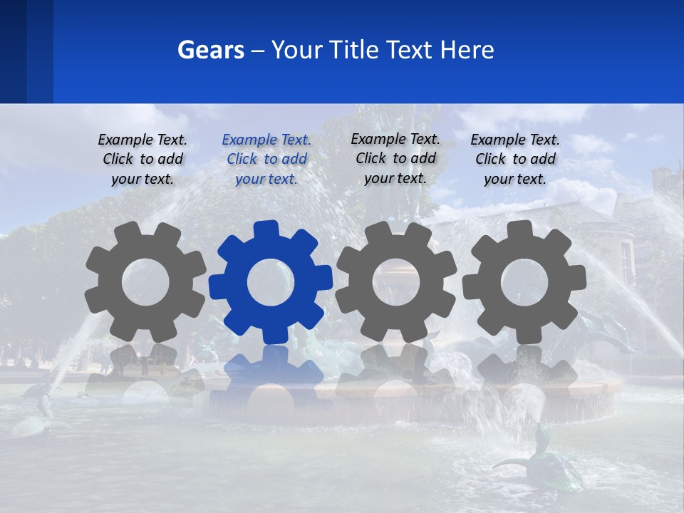 A Fountain With A Statue In The Middle Of It PowerPoint Template