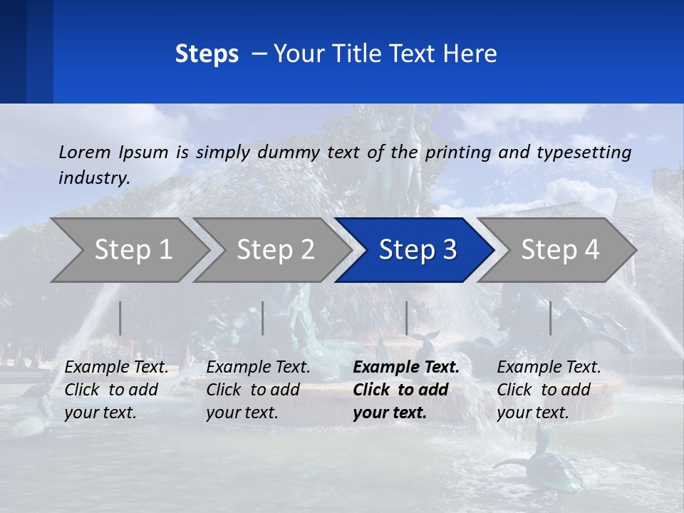 A Fountain With A Statue In The Middle Of It PowerPoint Template