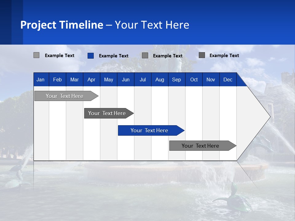 A Fountain With A Statue In The Middle Of It PowerPoint Template