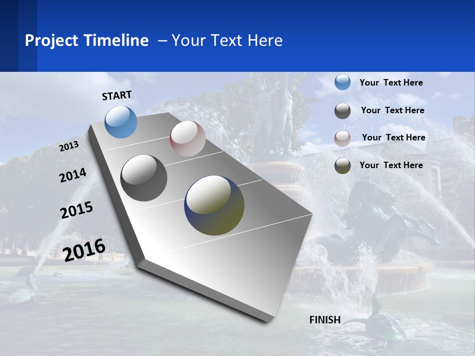 A Fountain With A Statue In The Middle Of It PowerPoint Template