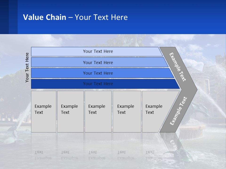 A Fountain With A Statue In The Middle Of It PowerPoint Template